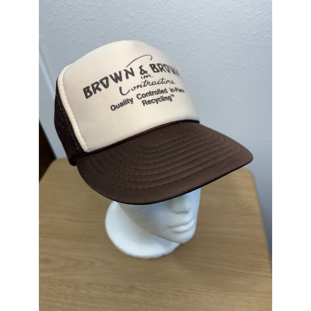 Vintage Brown & Brown Trucker Hat Otto Caps Snapback Recycling